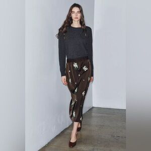 NWT Zara Bloggers Fav ZW COLLECTION LIMITED EDITION SEQUINED EMBROIDERED SKIRT S